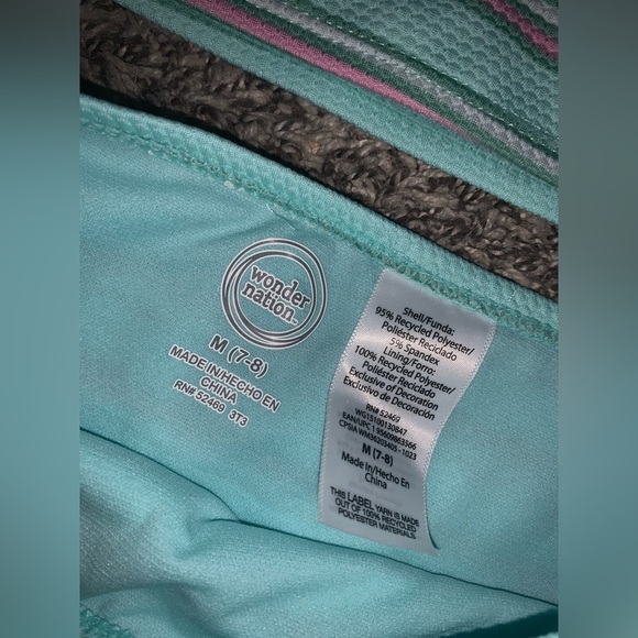 Striped Aqua and Pink Bikini Set Wonder nation size 7/8 - Picture 3 of 3